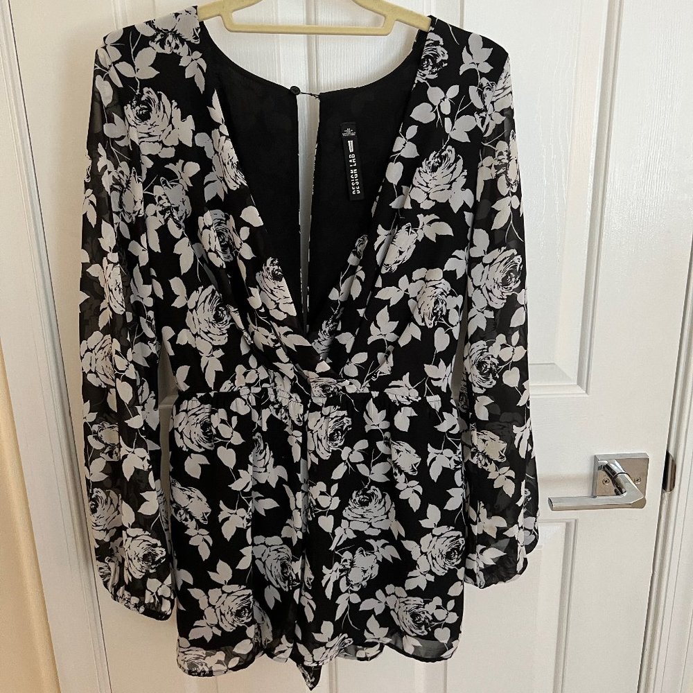 Design Lab Floral Long Sleeve Romper